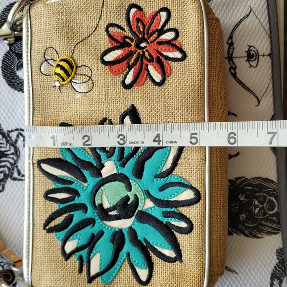 Coach burlap Demi Bumblebee shoulder bag - Picture 15 of 15